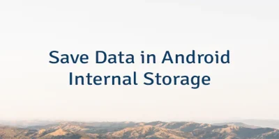 Save Data in Android Internal Storage