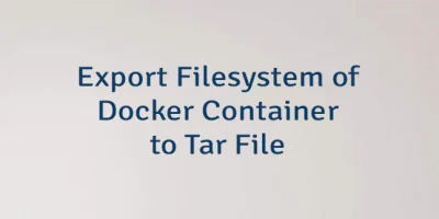 Export Filesystem of Docker Container to Tar File
