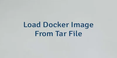 Load Docker Image From Tar File