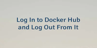 Log In to Docker Hub and Log Out From It
