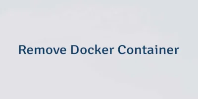 Remove Docker Container
