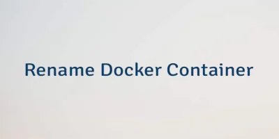 Rename Docker Container