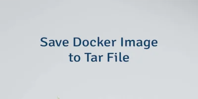 Save Docker Image to Tar File