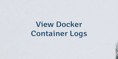 View Docker Container Logs