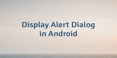 Display Alert Dialog in Android