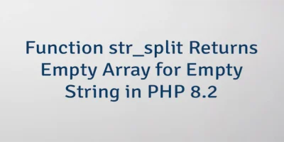 Function str_split Returns Empty Array for Empty String in PHP 8.2