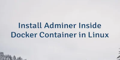 Install Adminer Inside Docker Container in Linux