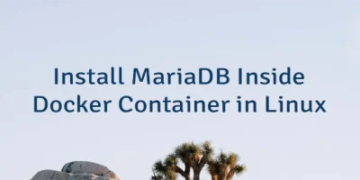 Install MariaDB Inside Docker Container in Linux
