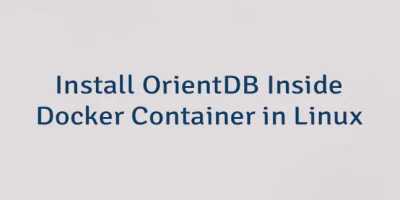 Install OrientDB Inside Docker Container in Linux