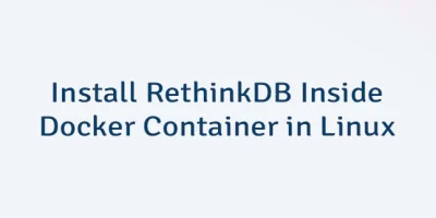 Install RethinkDB Inside Docker Container in Linux