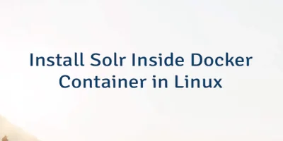 Install Solr Inside Docker Container in Linux