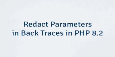 Redact Parameters in Back Traces in PHP 8.2