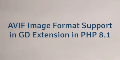 AVIF Image Format Support in GD Extension in PHP 8.1