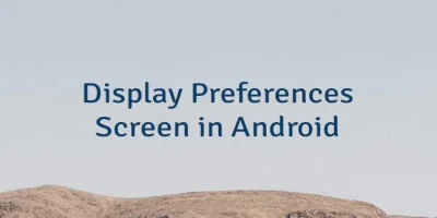 Display Preferences Screen in Android