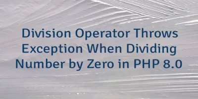 Division Operator Throws Exception When Dividing Number by Zero in PHP 8.0