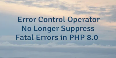 Error Control Operator No Longer Suppress Fatal Errors in PHP 8.0