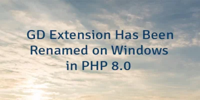 GD Extension Has Been Renamed on Windows in PHP 8.0
