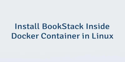 Install BookStack Inside Docker Container in Linux