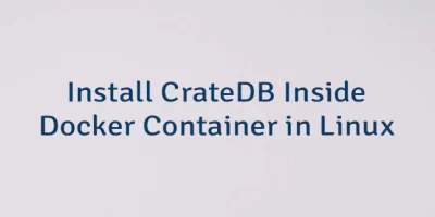 Install CrateDB Inside Docker Container in Linux