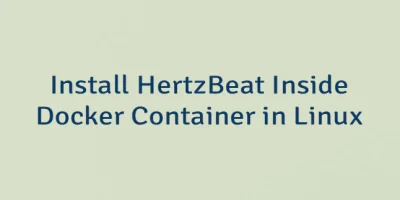 Install HertzBeat Inside Docker Container in Linux