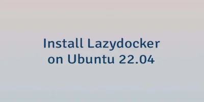 Install Lazydocker on Ubuntu 22.04