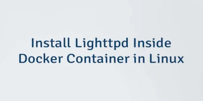 Install Lighttpd Inside Docker Container in Linux