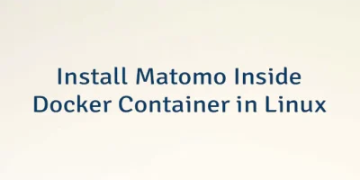 Install Matomo Inside Docker Container in Linux