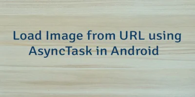 Load Image from URL using AsyncTask in Android