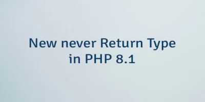 New never Return Type in PHP 8.1