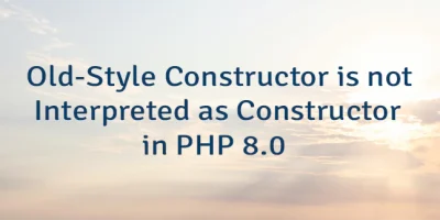 Old-Style Constructor is not Interpreted as Constructor in PHP 8.0