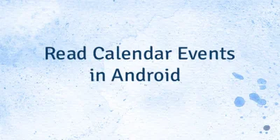 Read Calendar Events in Android