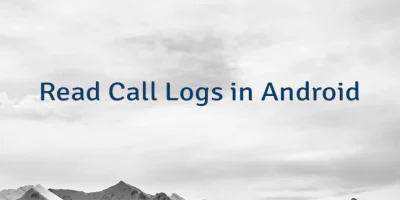 Read Call Logs in Android