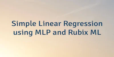 Simple Linear Regression using MLP and Rubix ML