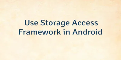 Use Storage Access Framework in Android