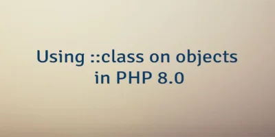 Using ::class on objects in PHP 8.0