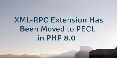XML-RPC Extension Has Been Moved to PECL in PHP 8.0