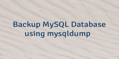 Backup MySQL Database using mysqldump