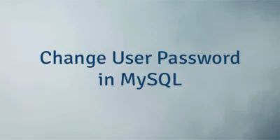 Change User Password in MySQL