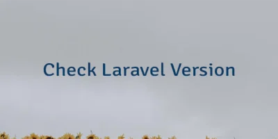 Check Laravel Version