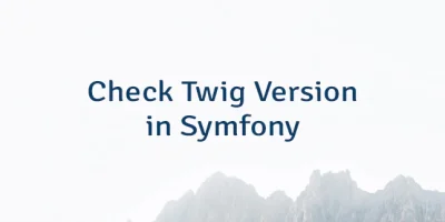 Check Twig Version in Symfony