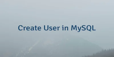 Create User in MySQL