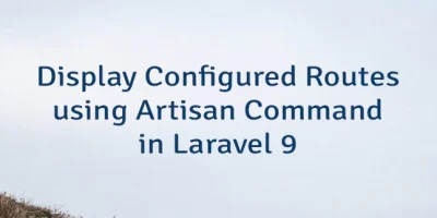 Display Configured Routes using Artisan Command in Laravel 9