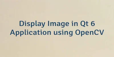 Display Image in Qt 6 Application using OpenCV