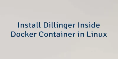 Install Dillinger Inside Docker Container in Linux