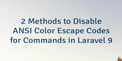 2 Methods to Disable ANSI Color Escape Codes for Commands in Laravel 9