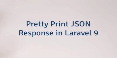 Pretty Print JSON Response in Laravel 9