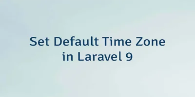 Set Default Time Zone in Laravel 9