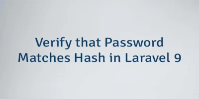 Verify that Password Matches Hash in Laravel 9