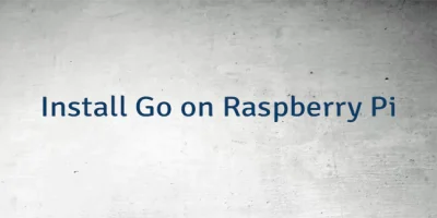 Install Go on Raspberry Pi