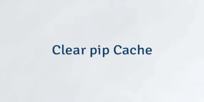 Clear pip Cache
